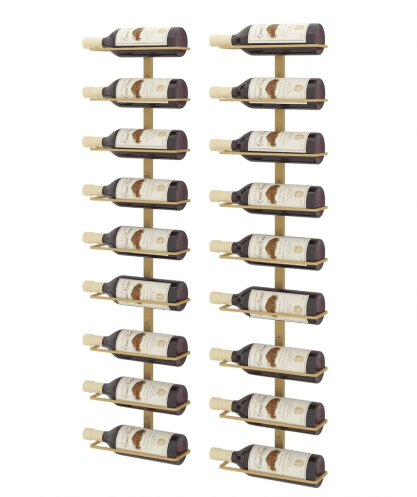 9 Bottles Wall Mounted Wine Rack | Gold | Wine Rack Store