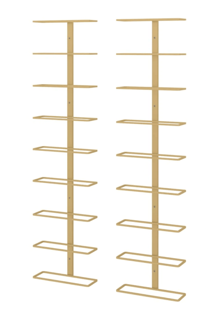 9 Bottles Wall Mounted Wine Rack | Gold | Wine Rack Store